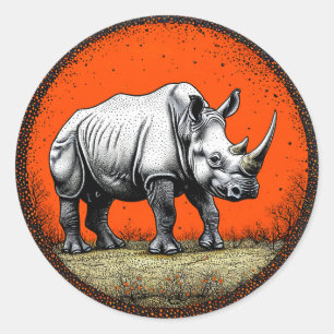 Rhinoceros Classic Round Sticker