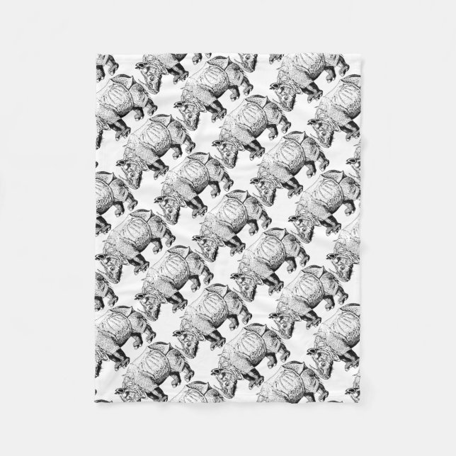 rhinoceros fleece blanket (Front)