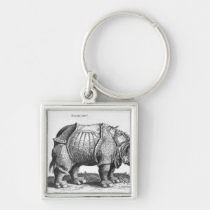 Rhinoceros, from 'Historia Animalium' Keychain