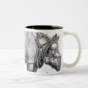 Rhinoceros, from 'Historia Animalium' Two-Tone Coffee Mug