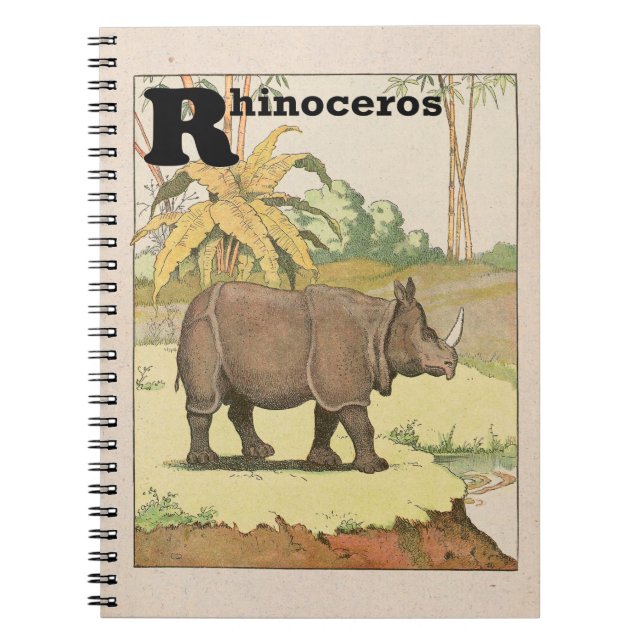 Rhinoceros Jungle Animals Notebook (Front)