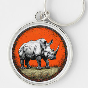 Rhinoceros Keychain