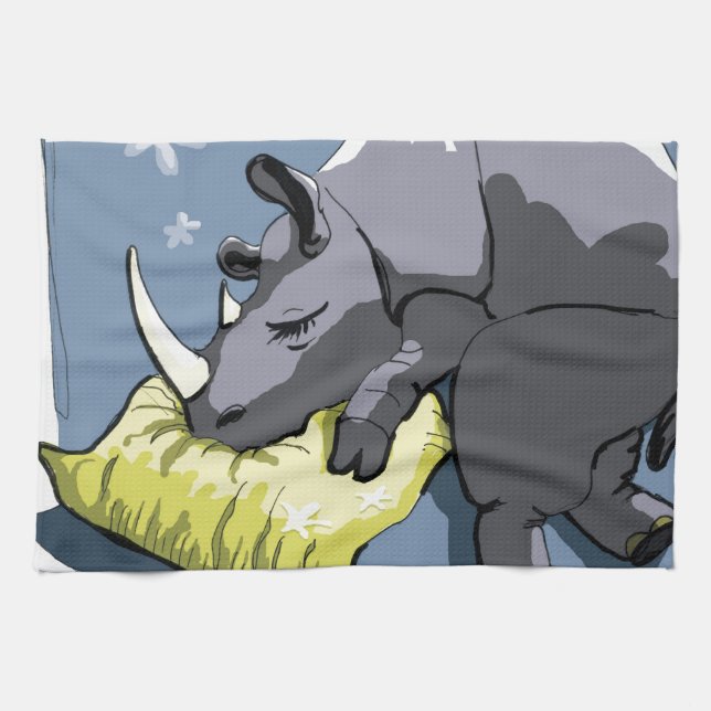 rhinoceros kitchen towel (Horizontal)