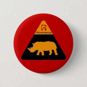 rhinoceros label 2 inch round button