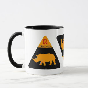 rhinoceros label mug