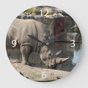 Rhinoceros Large Clock