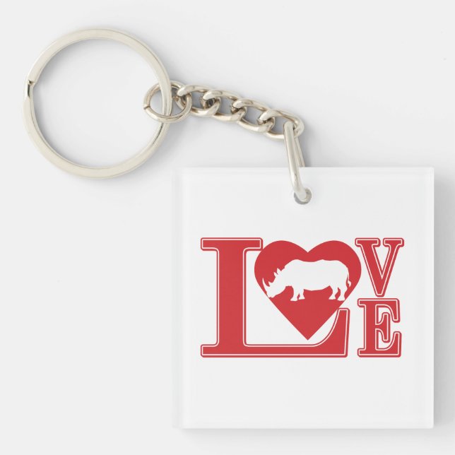 Rhinoceros Love Keychain (Front)