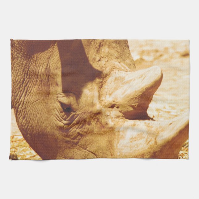 Rhinoceros Love Kitchen Towel (Horizontal)