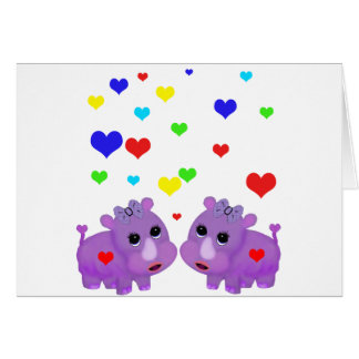 Rhinocéros mignon GLBT de coeur d'arc-en-ciel de