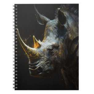 Rhinoceros Portrait Animal Nature Wildlife Spirit Notebook