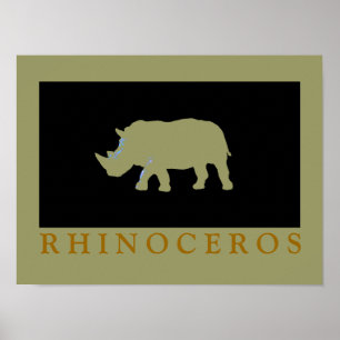 Rhinoceros printed décor idea poster