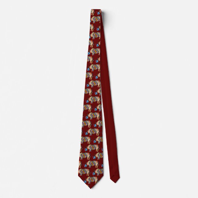 Rhinoceros Psychedelic Zebra Print Tie (Front)