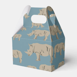 Rhinoceros Rhino Illustration Pattern Favor Box