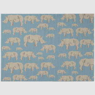 Rhinoceros Rhino Illustration Pattern  Tissue Paper