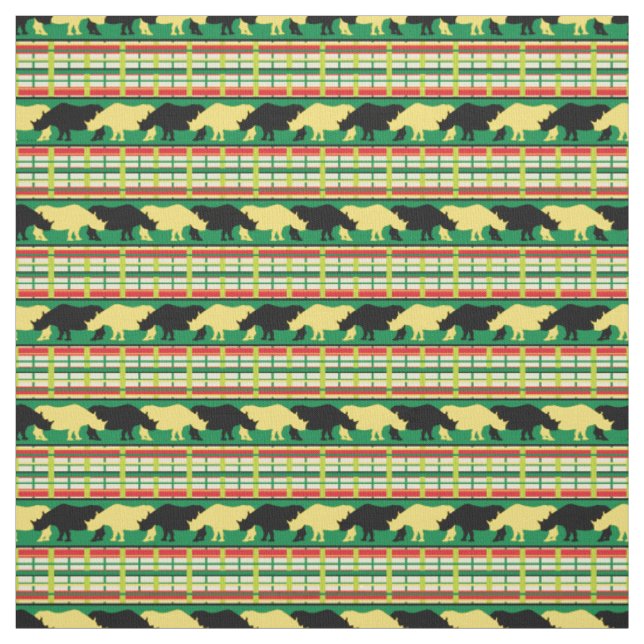 Rhinoceros Safari Weave Pattern Fabric (Swatch)
