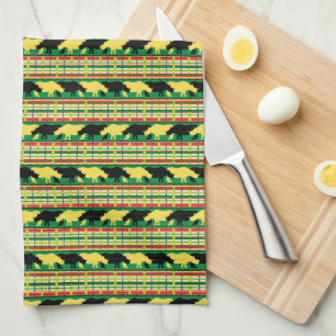 Rhinoceros Safari Weave Pattern Kitchen Towel