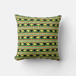 Rhinoceros Safari Weave Pattern Throw Pillow