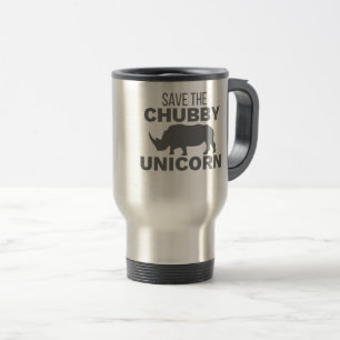Rhinoceros Save The Chubby Unicorn Rhino Lover Travel Mug