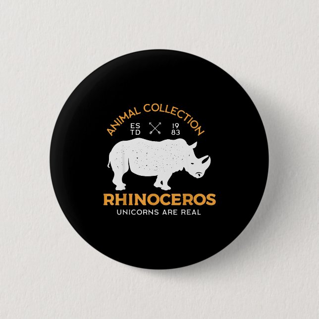 Rhinoceros Unicorns Are Real Funny Animal  2 Inch Round Button (Front)