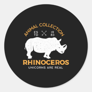 Rhinoceros Unicorns Are Real Funny Animal  Classic Round Sticker