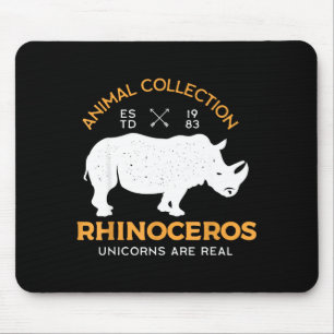 Rhinoceros Unicorns Are Real Funny Animal Mouse Pad
