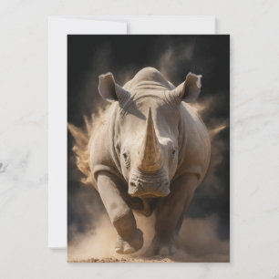 Rhinoceros Wild Animal Elegant Dramatic Portrait Announcement