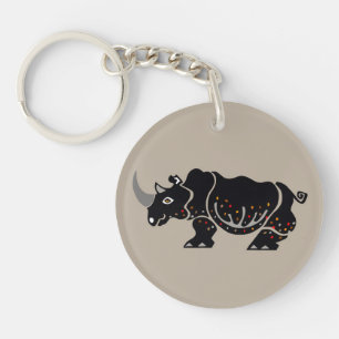 RHINOCEROS - Wildlife- Endangered animal - Nature Keychain