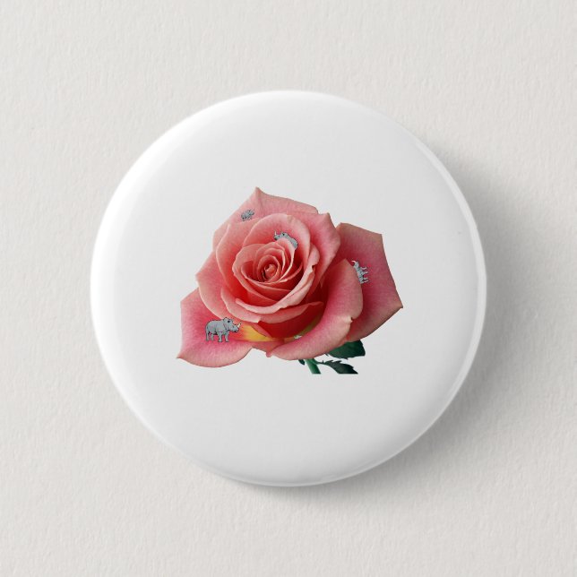Rhinocerose 2 Inch Round Button (Front)