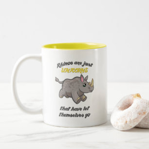 Rhinos are Unicorns Two-Tone Coffee Mug