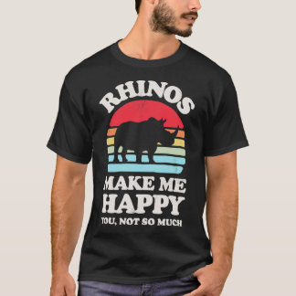 Rhinos Make Me Happy Sunset Retro for Men Women Bo T-Shirt