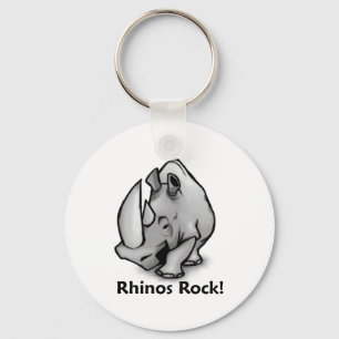 Rhinos Rock! Keychain