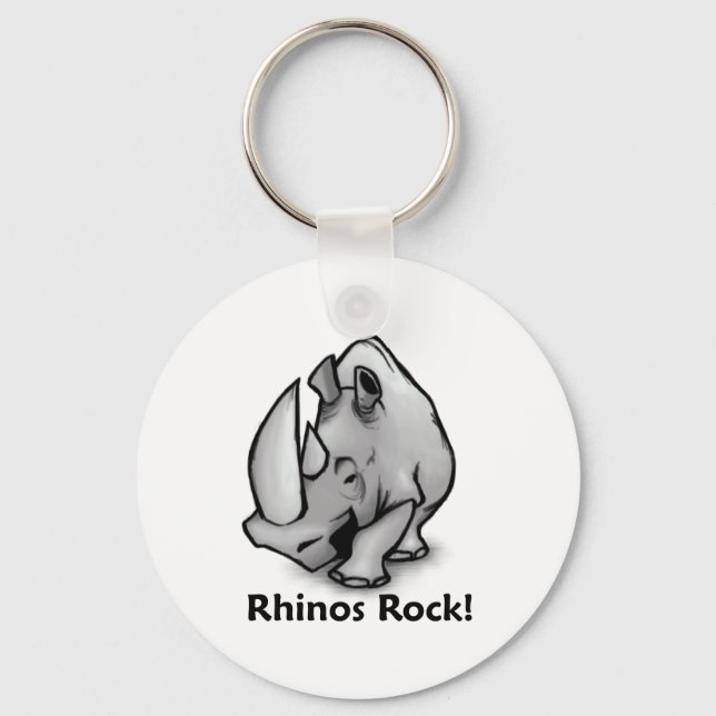Rhinos Rock! Keychain (Front)