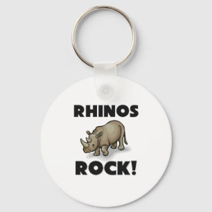 Rhinos Rock Keychain