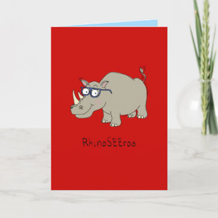RhinoSEEros - Rhino avec une carte de voeux avec l