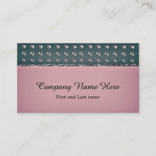 Rhinstone et Carte de visite rose doux