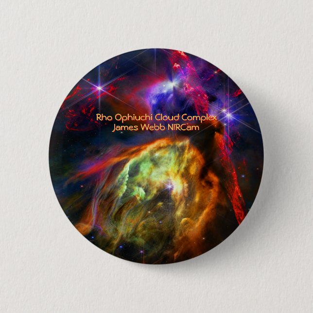 Rho Ophiuchi Cloud Complex - James Webb NIRCam 2 Inch Round Button (Front)
