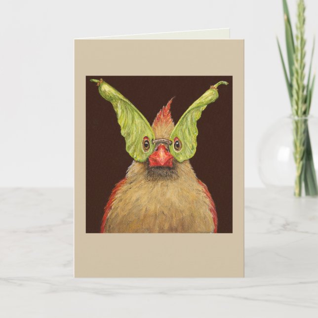 Rhoda the masked cardinal card (Front)