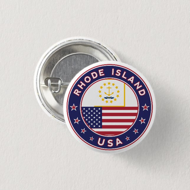 Rhode Island 1 Inch Round Button (Front & Back)