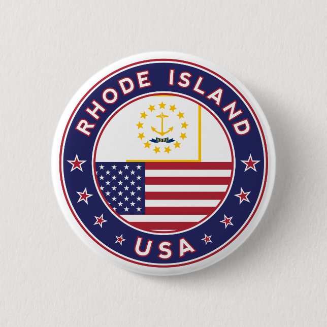 Rhode Island 2 Inch Round Button (Front)