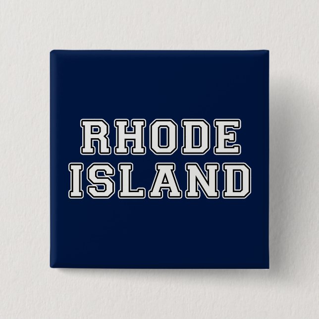 Rhode Island 2 Inch Square Button (Front)