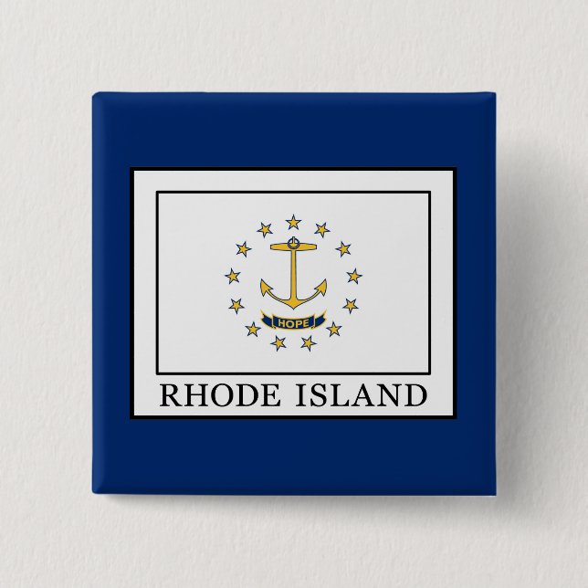 Rhode Island 2 Inch Square Button (Front)