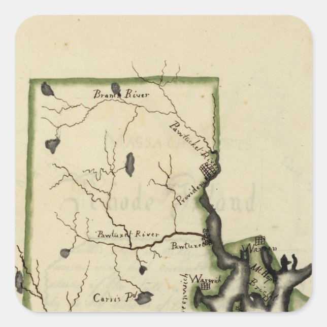 Rhode Island 6 Square Sticker (Front)