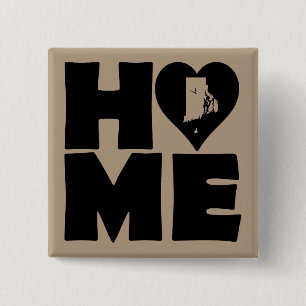 Rhode Island Accueil Heart State Button Badge Pin