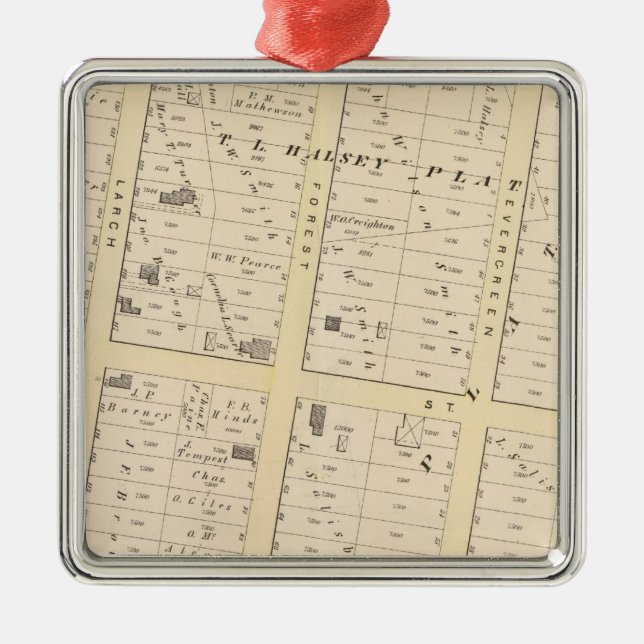 Rhode Island Atlas Map Metal Ornament (Front)