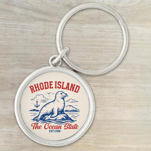 Rhode Island Beach Vibes Gift Idea Keychain