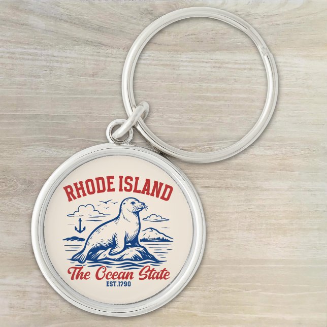 Rhode Island Beach Vibes Gift Idea Keychain (Creator Uploaded)