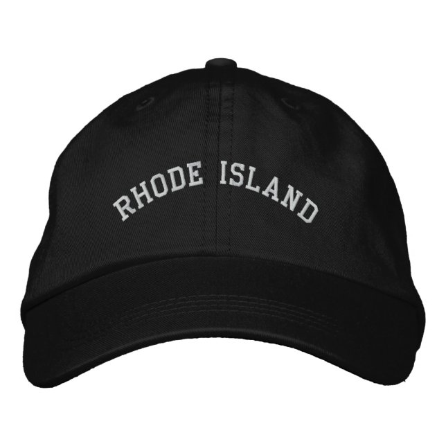 Rhode Island brodé Casquette réglable noir (Devant)