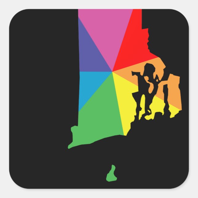 rhode island burst square sticker (Front)