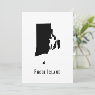 Rhode Island Carte noire et blanche Invitation