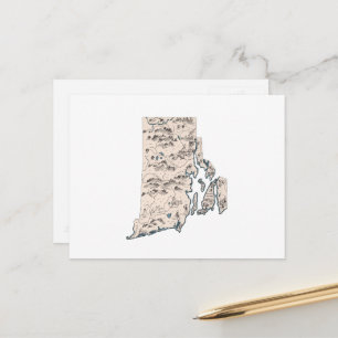 Rhode Island Carte Vintage de l'image Little Rhody